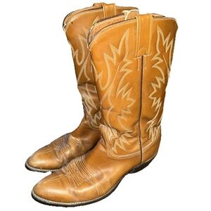 Vintage Justin Brown Leather Western Cowboy Boots 8.5